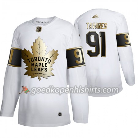 Toronto Maple Leafs John Tavares 91 Adidas 2019-2020 Golden Edition Wit Authentic Shirt - Mannen